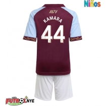 Camiseta Aston Villa Boubacar Kamara #44 Primera Equipación para niños 2025-26 manga corta (+ pantalones cortos)